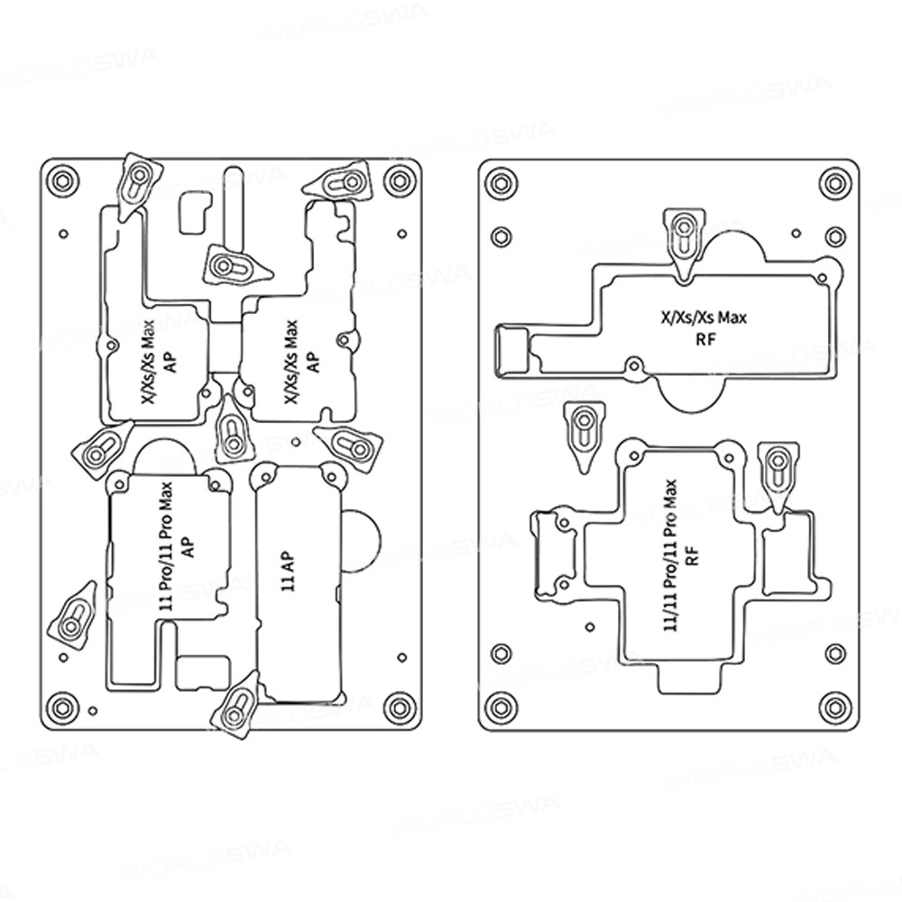 QianLi RD-02 6in1 PCB Mainboard Wedding Fixture Hoder for iPhone X / XR / Xs / Xs Max / 11 / 11 Pro