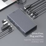 Orico TB3-S2 9-in-1 Multi-function NVME/SATA SSD Docking Station Thunderbolt3 HUB with M.2 Shell