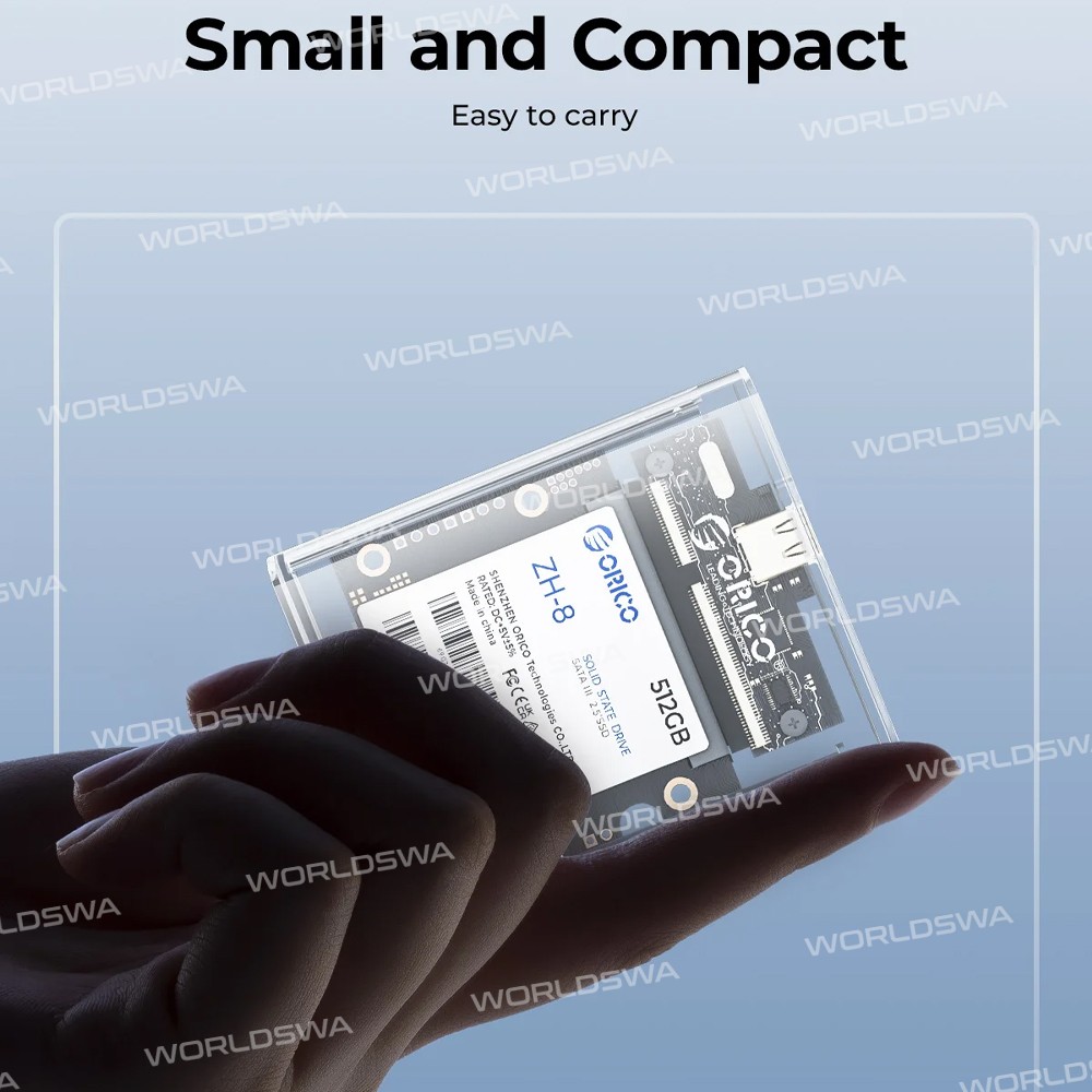 orico tc8-25-25-inch-half-size-type-c-5gbps-transparent-hard-drive-enclosure-support-auto-sleep-5
