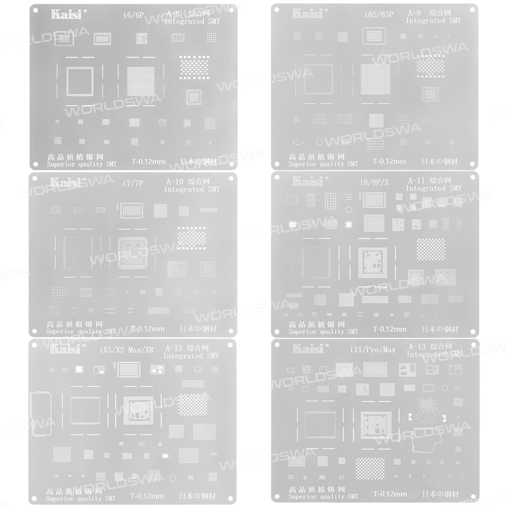 Kaisi 0.12mm BGA Reballing Stencil Net for iPhone 6 to 11 Pro Max