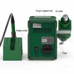 Best 878D 2-in-1 Adjustable Temperature Hot Air Gun with Electric Soldering Iron Rework Station