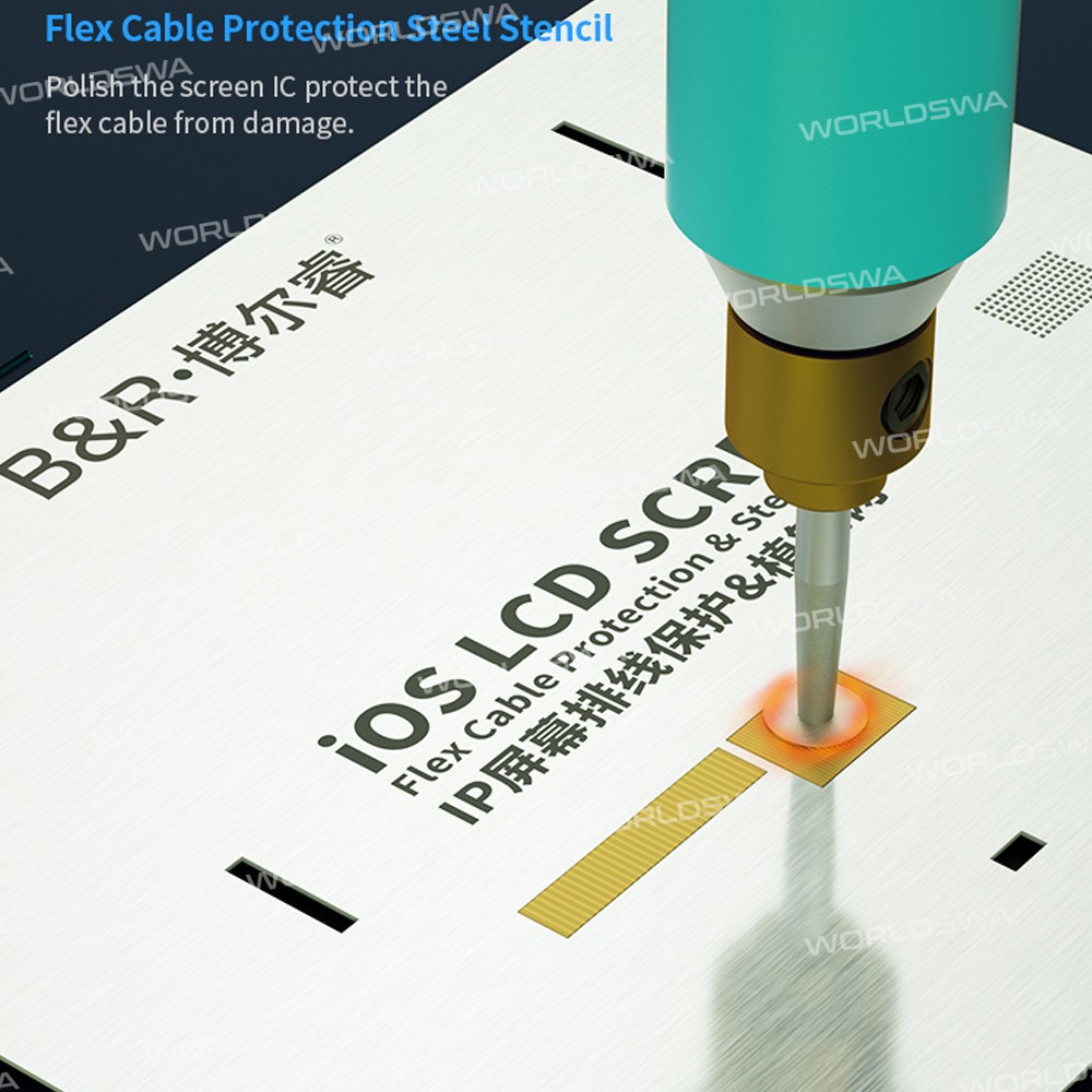 B&R IO6 iOS LCD Screen IC Flex Cable Protection & Steel Stencil Set for iPhone 11 to 13 Pro Max