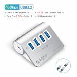 rico m3u4-series-aluminum-alloy-4-port-usb-32-10gbps-hub-with-pd-charging-for-macbook-3