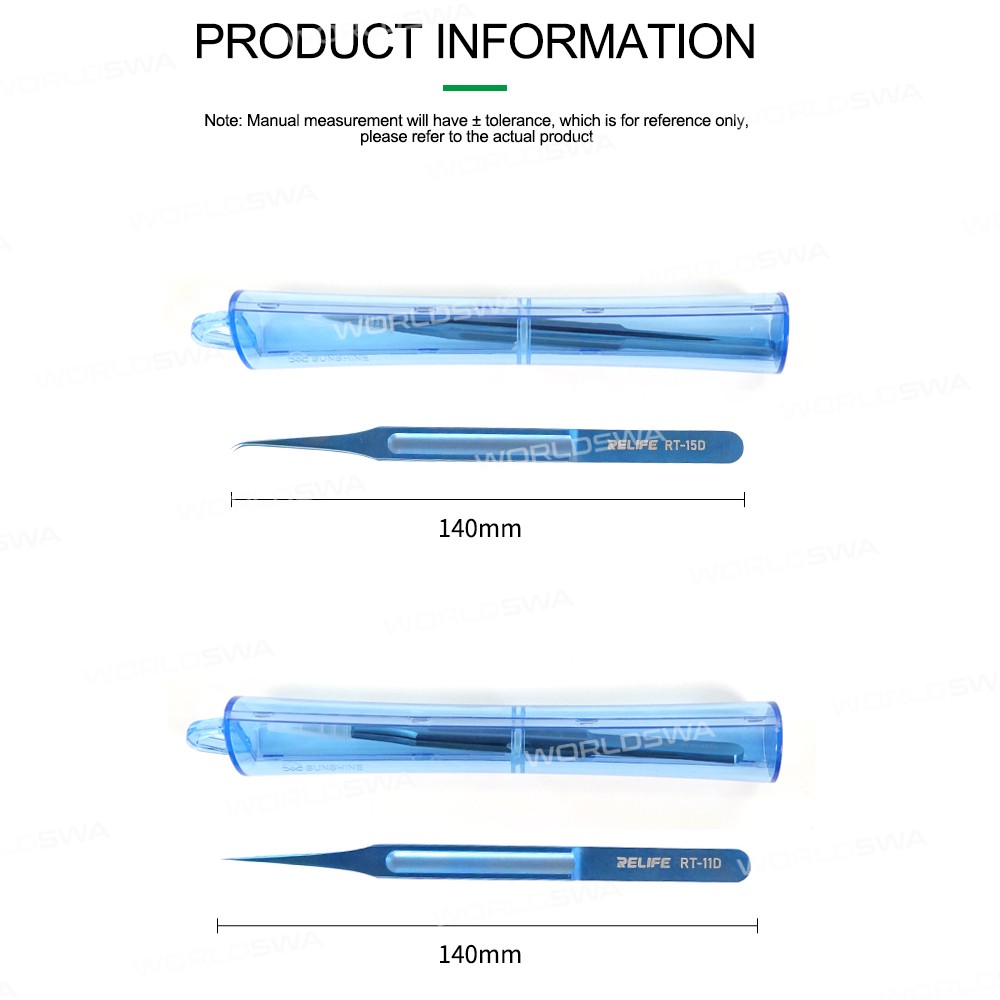 Relife RT-11D/RT-15D Ultra Lightweight High Precision No-Magnetic Titanium Alloy Tweezers