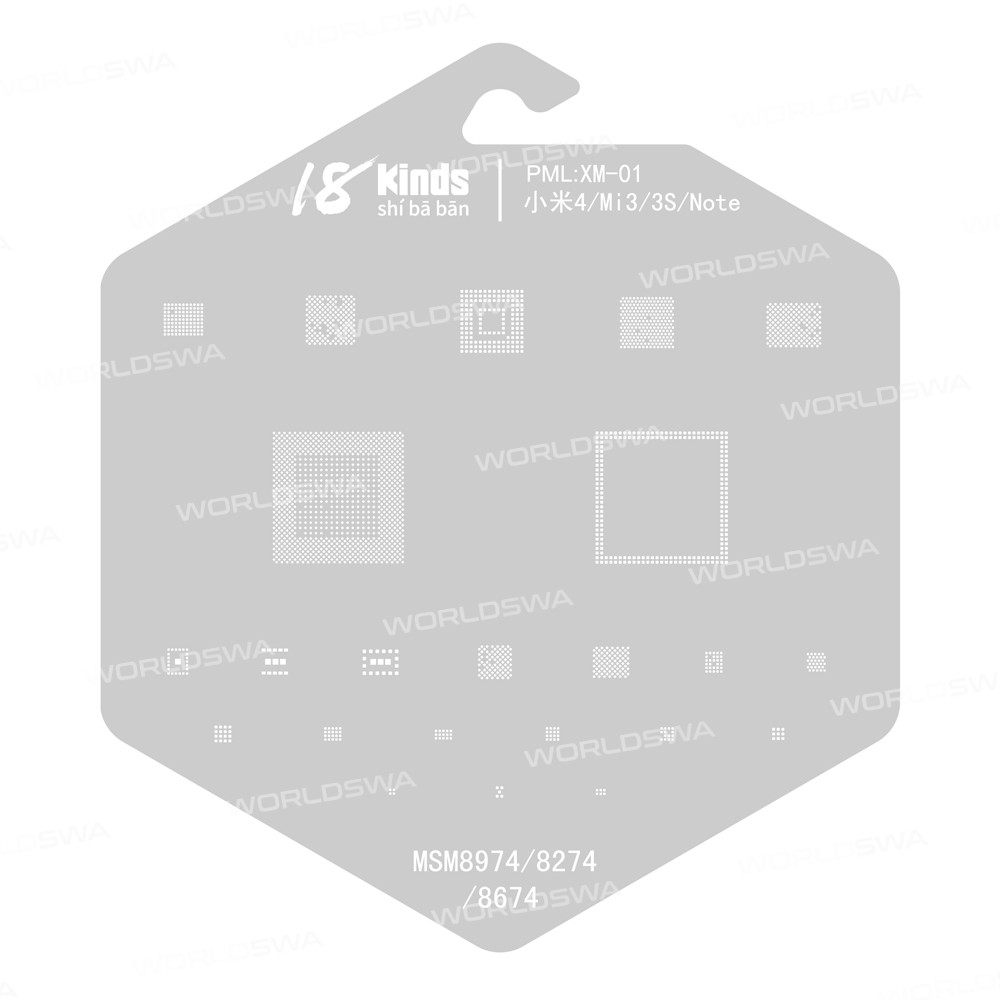 18 Kinds CPU BGA IC Reballing Stencil Kits for Xiaomi Phones