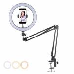 telescopic folding-desktop-cantilever-cell-phone-live-streaming-stand-with-10-inch-led-fill-light-1