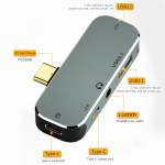 Multi-function 6-in-1 Type-C to USB3.0 Extender Hub