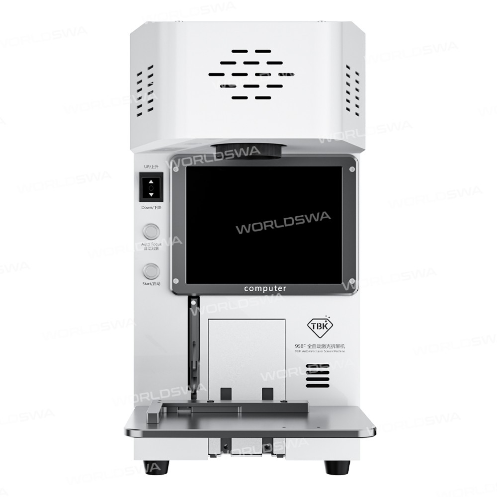 TBK-958F Mini Automatic High Precision 20W Laser Marking and Screen Removal Machine