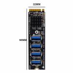 ASM1184E PH410 4-Port M.2 to PCI-E USB 3.0 Extender Riser Adapter Card for Mac os / Windows / Linux