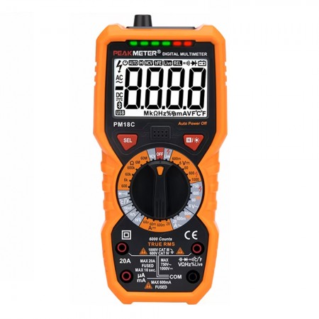 PEAKMETER PM18C Capacitance Frequency Temperature Test True RMS Digital Multimeter