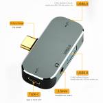 Multi-function 6-in-1 Type-C to USB3.0 Extender Hub