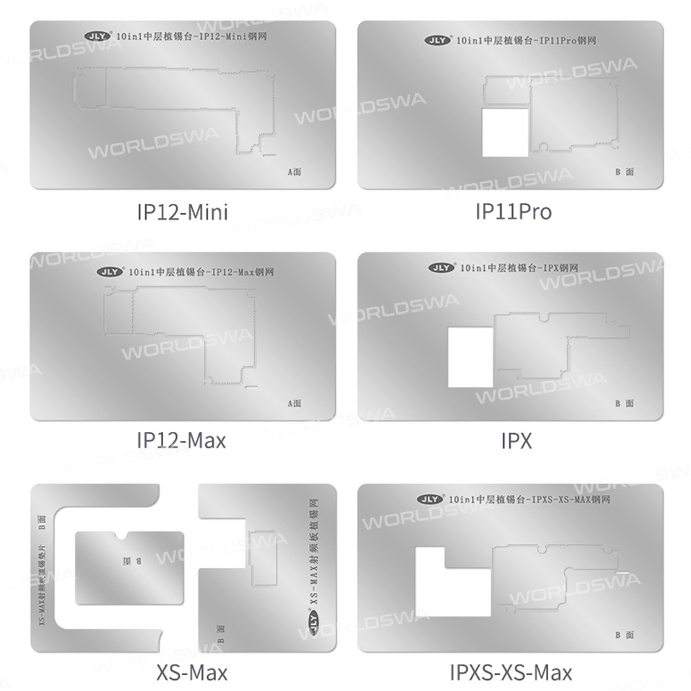 BEST 10-in-1 Motherboard middle layer BGA Planting Tin Template Platform Set for iPhone X to 13Pro M