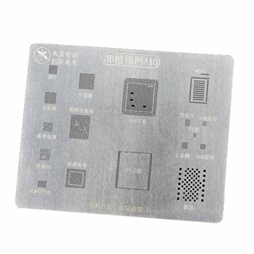 MiJing 3D A10 BGA Reballing Stencil Plant Tin Steel Net for iPhone 7 7 Plus