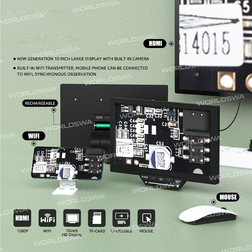 RF4 YS010W 10-inch 16 Million Pixel HD Industrial Microscope Display Monitor Built-in WiFi Function