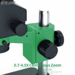 Relife RL-M3T 0.7-4.5X Trinocular HD Camera M-11 M-12 M-13 Stereo Microscope - Green