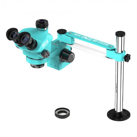RF4 RF-FX23A Short Version 7-50X Free Swing Fixed Trinocular Stereo Microscope