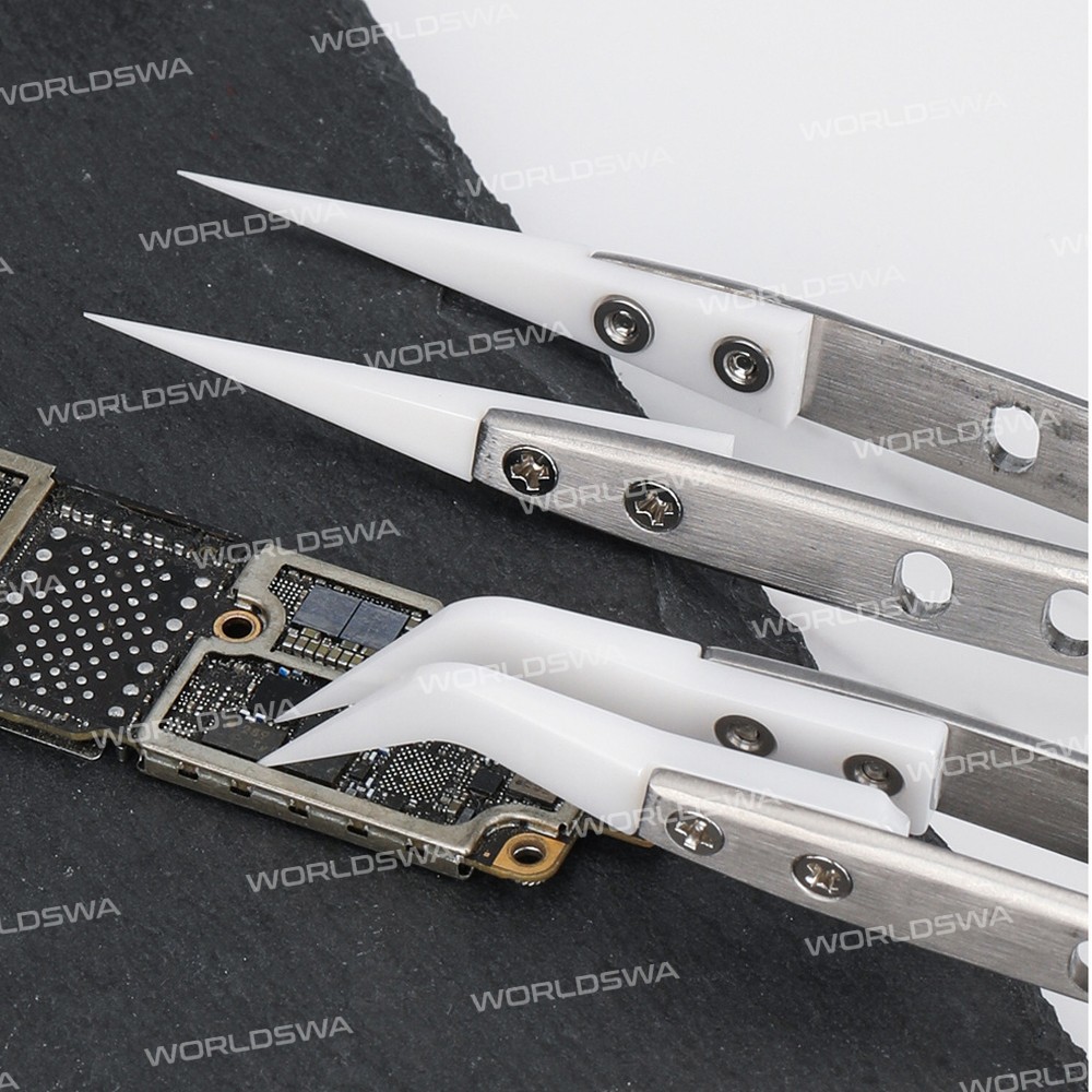 kgx tc002-insulation-nonmagnetic-ceramic-head-stainless-steel-tweezers-for-mobile-phone-repair-9