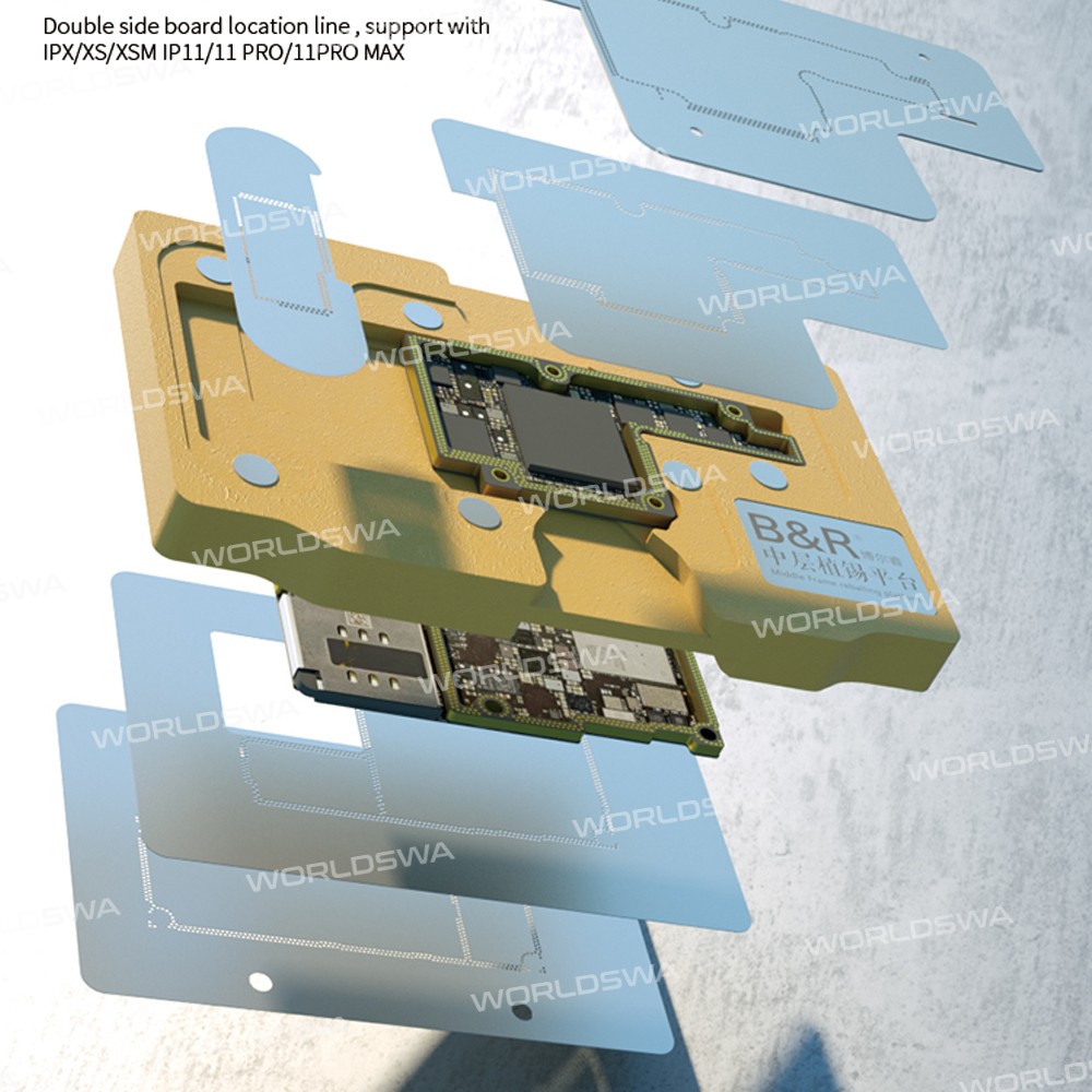 B&R IP-A06 Middle Layer Motherboard Tin Planting Platform for iPhone X / XS / XS Max / 11 / 11 Pro /