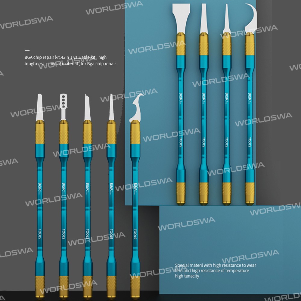 B&R X1019 10-in-1 Mobile Phone Motherboard CPU Chip Remove Glue Rework Knife Set