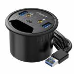 Orico DESK-4U Desktop Grommet USB 3.0 HUB with Headphone Microphone Ports Support OTG