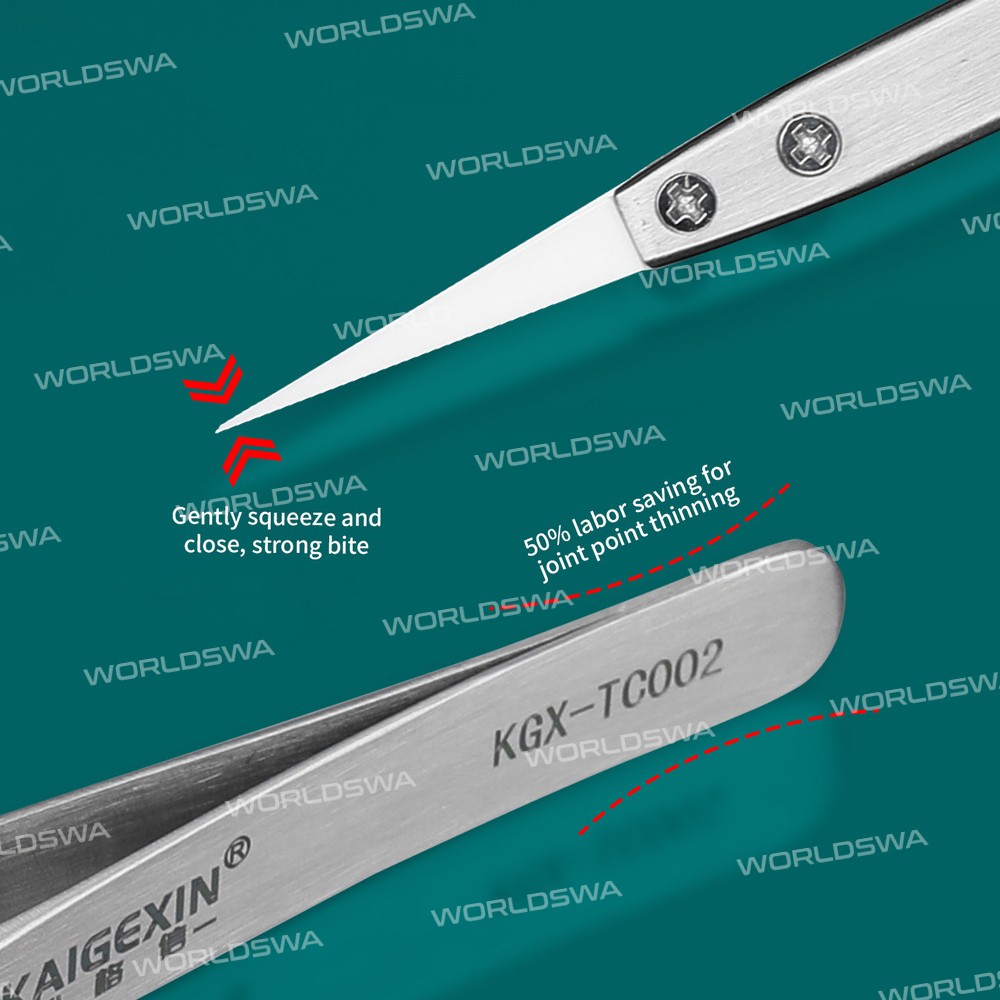kgx tc002-insulation-nonmagnetic-ceramic-head-stainless-steel-tweezers-for-mobile-phone-repair-10