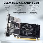 Obeya R5 220 2G Graphic Card 2G / 64bit / DDR3 Memory with DVI-D+HD+VGA Output Ports