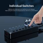 Orico SWU3-7A 7-Port High-speed USB 3.0 Split Control Hub With Power Adapter Support BC1.2 Charging