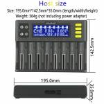 LiitoKala lii-S8 8 Slots LCD Lithium Battery Charger for 26650/21700/20700/18650/18490/18350