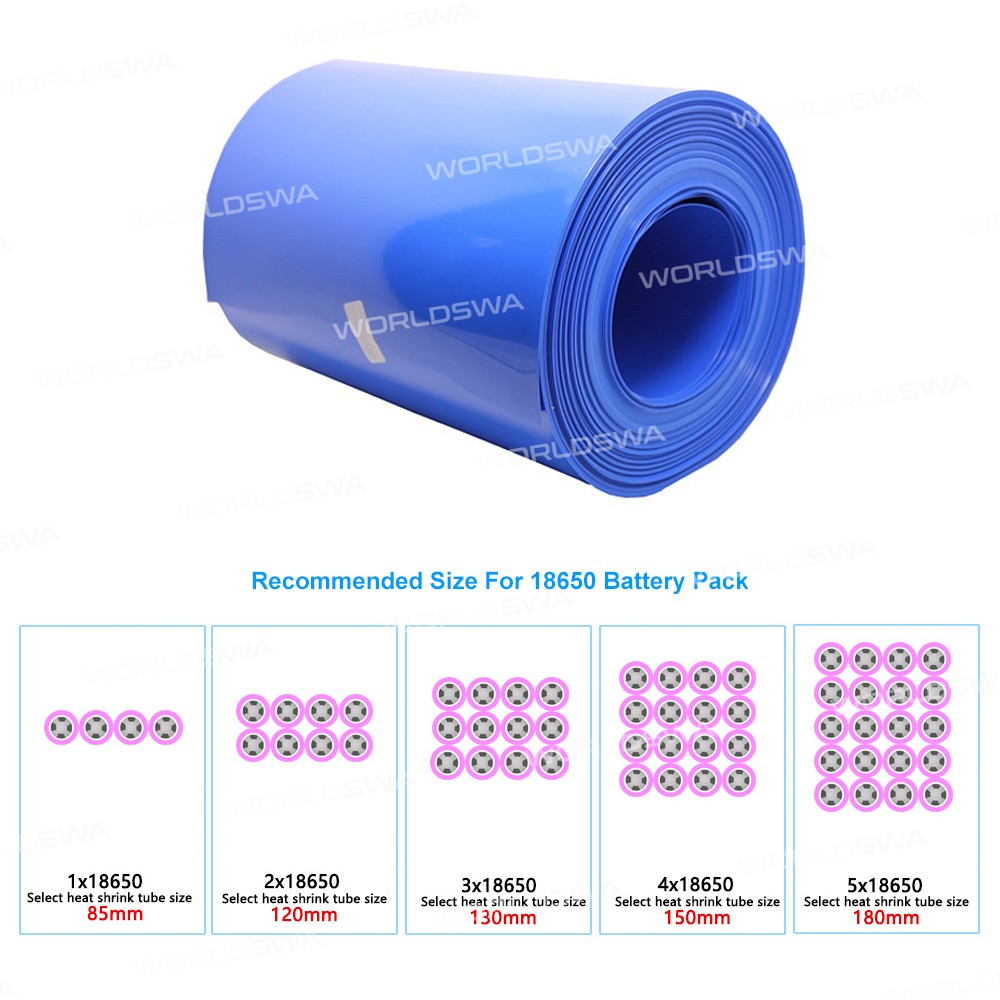 2Meter Blue PVC Insulation Heat Shrink Tube for 18650 Battery Insulation Protection