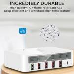 iLEPO 5-Port Smart LCD Fast Wireless Charger 100W QC3.0 USB Charger PD Quick Charge