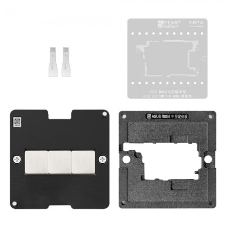 Amaoe 0.10mm Middle Layer BGA Reballing Stencil Platform Set for ASUS ROG6 Dimensity Version