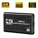 4K HDMI USB HD Video 3.0 Video Capture Card Compatible 1080P 60fps for OBS Capturing/Gaming Live