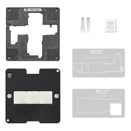 Amaoe 0.12mm IP14 4in1 BGA Reballing Stencil Platform Set for iPhone 14 / 14 Plus / 14 Pro / 14Pro Max