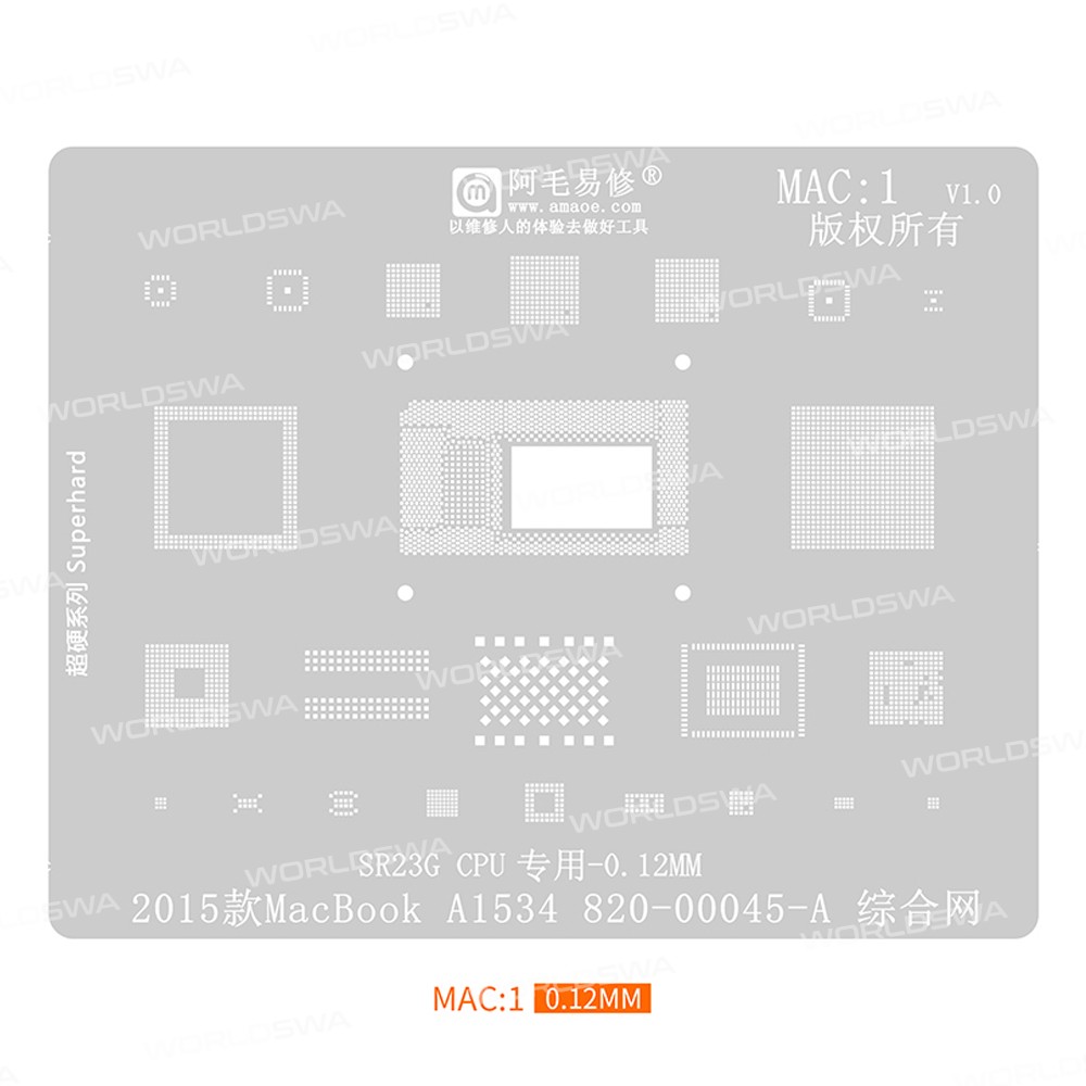 Amaoe MAC Series 9-in-1 BGA Reballing Stencil Set for MacBook