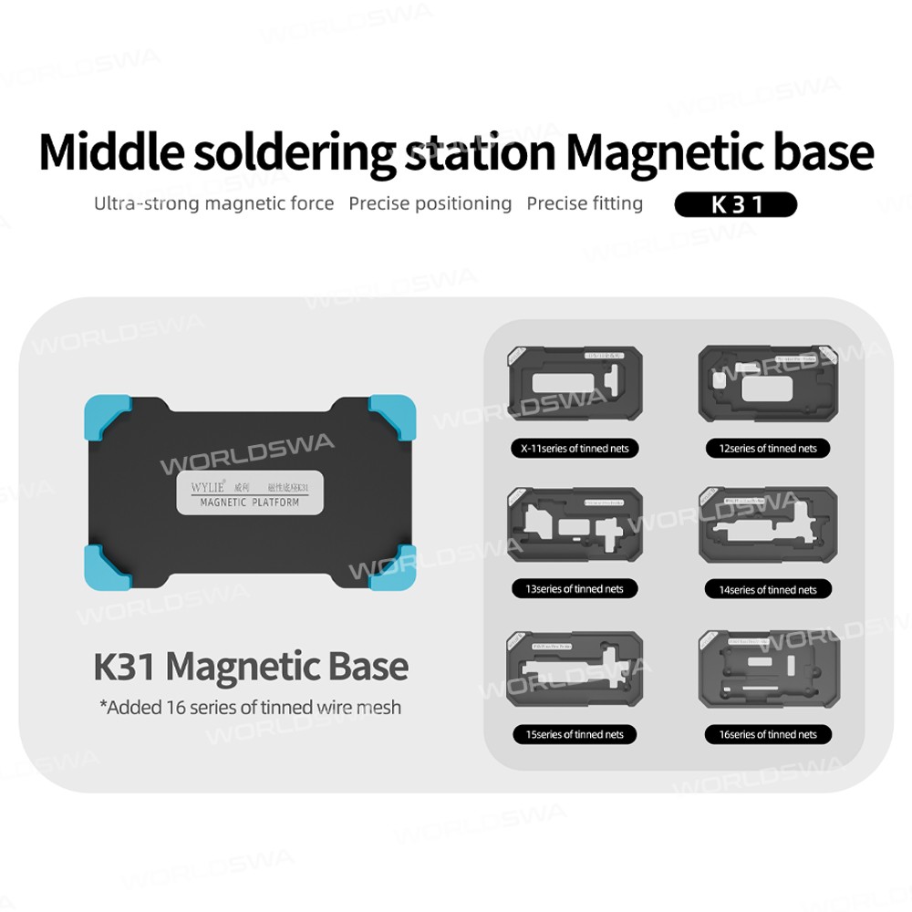 wylie k31-012mm-motherboard-middle-layer-planting-tin-platform-set-for-iphone-x-to-16pro-max-14