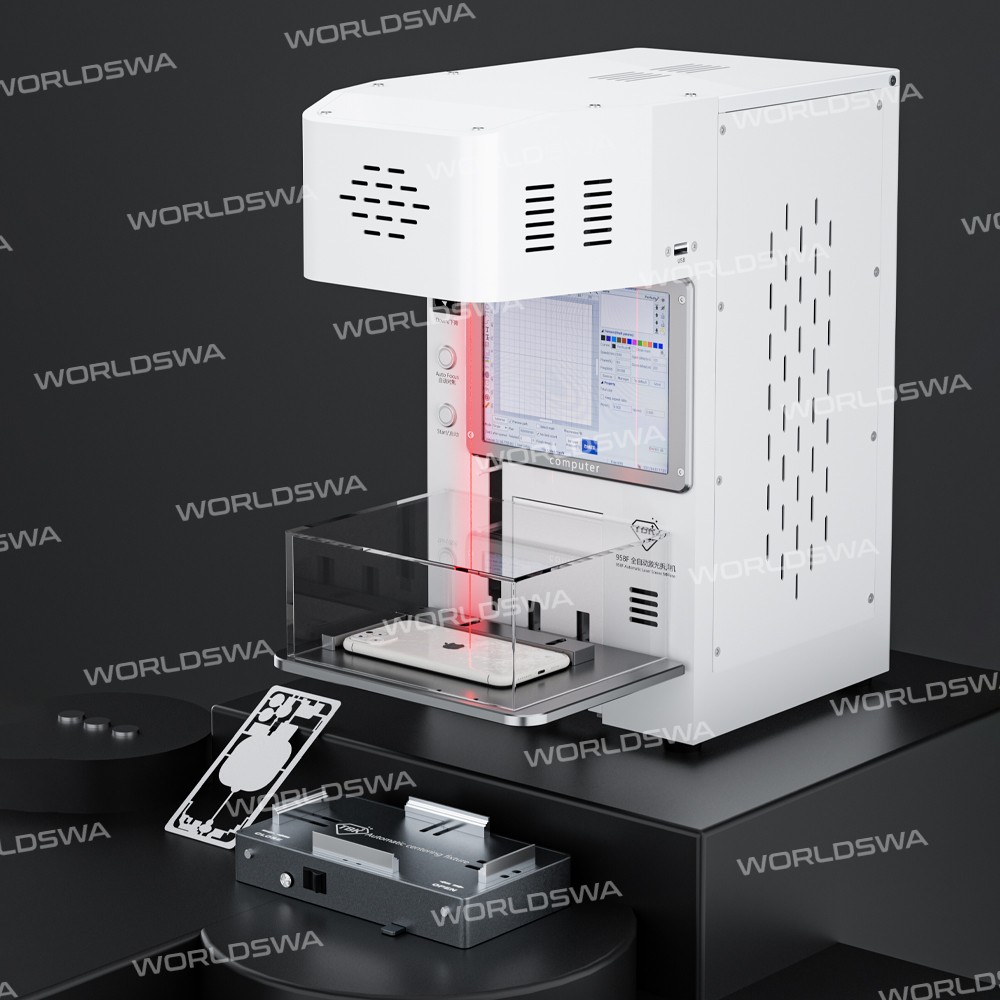 TBK-958F Mini Automatic High Precision 20W Laser Marking and Screen Removal Machine