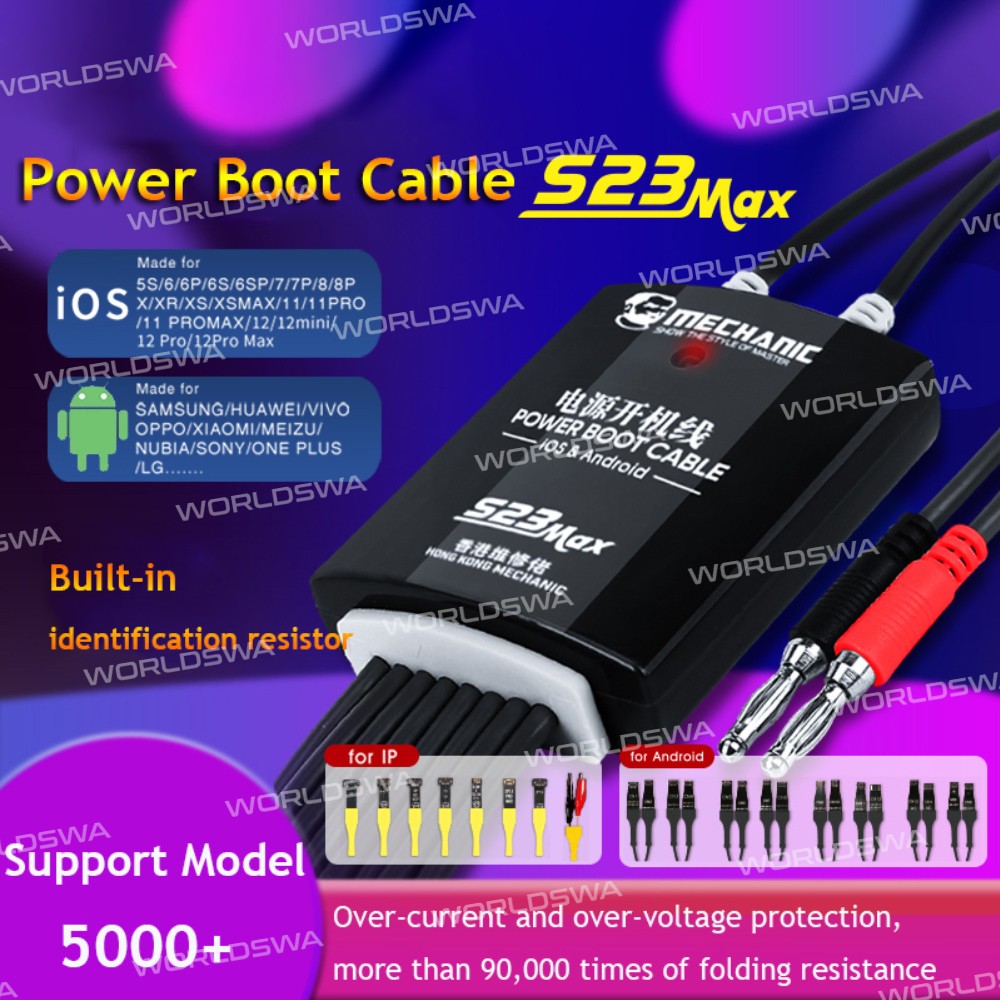 Mechanic S23 Max Power Boot Cable DC Power Supply Test Cable for iPhone Android Phone