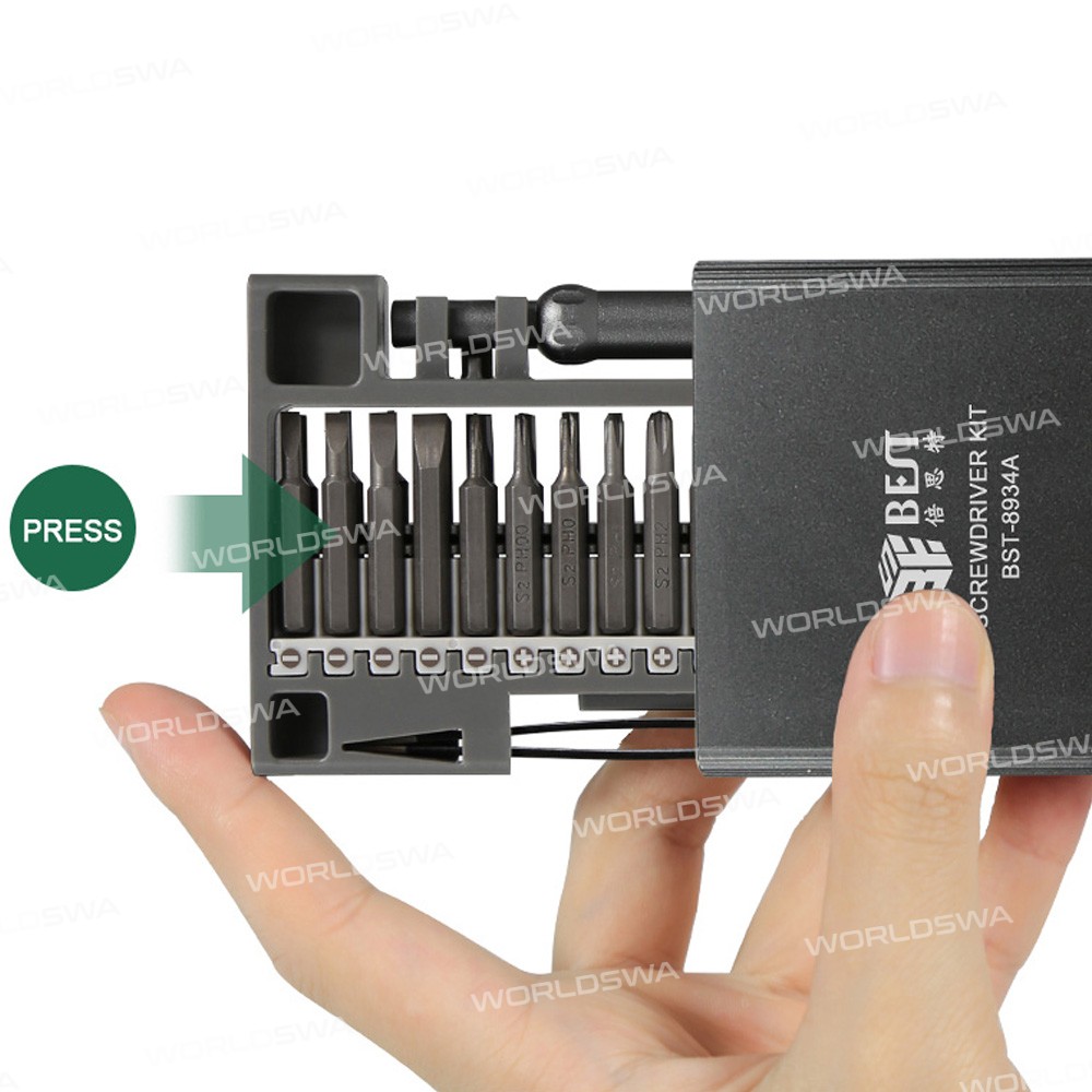 BST-8934A 50-in-1 High-precision Precision Magnetic S2 Screwdriver Set for Phone / Watch / PC Repair