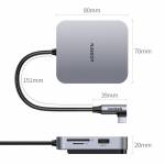 Ugreen CM521 Magnetic 5-in-1 USB 3.0 to TF / SD Card Type-C HUB for iMac All-in-one