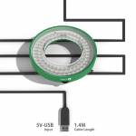 2UUL Adjustable LED Microscope Ring Lamp - Green