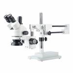 7X-45X Trinocular Stereo Microscope with Double Boom Big Base Extension Holder LED light Stereo Zoom