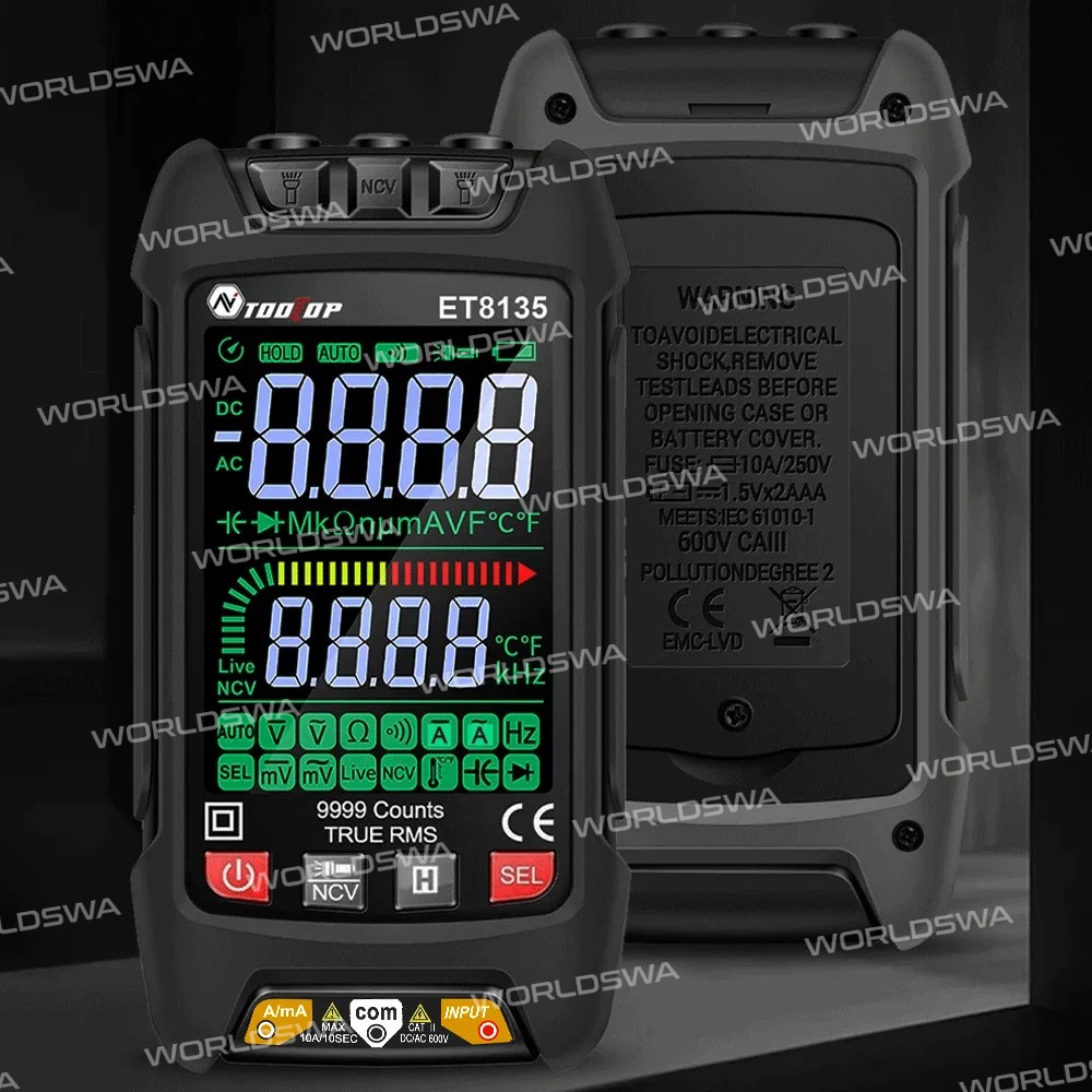 tooltop et8135-portable-color-display-intelligent-auto-identification-burn-proof-multimeter-9
