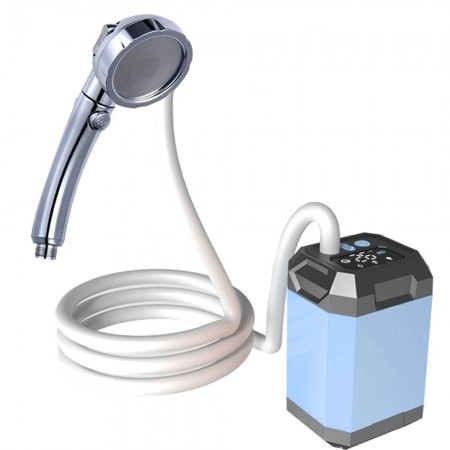 Portable Cordless Electric Shower Pump 5400mAh Battery Digital Display Camping Hiking Outdoor Bathe Tool