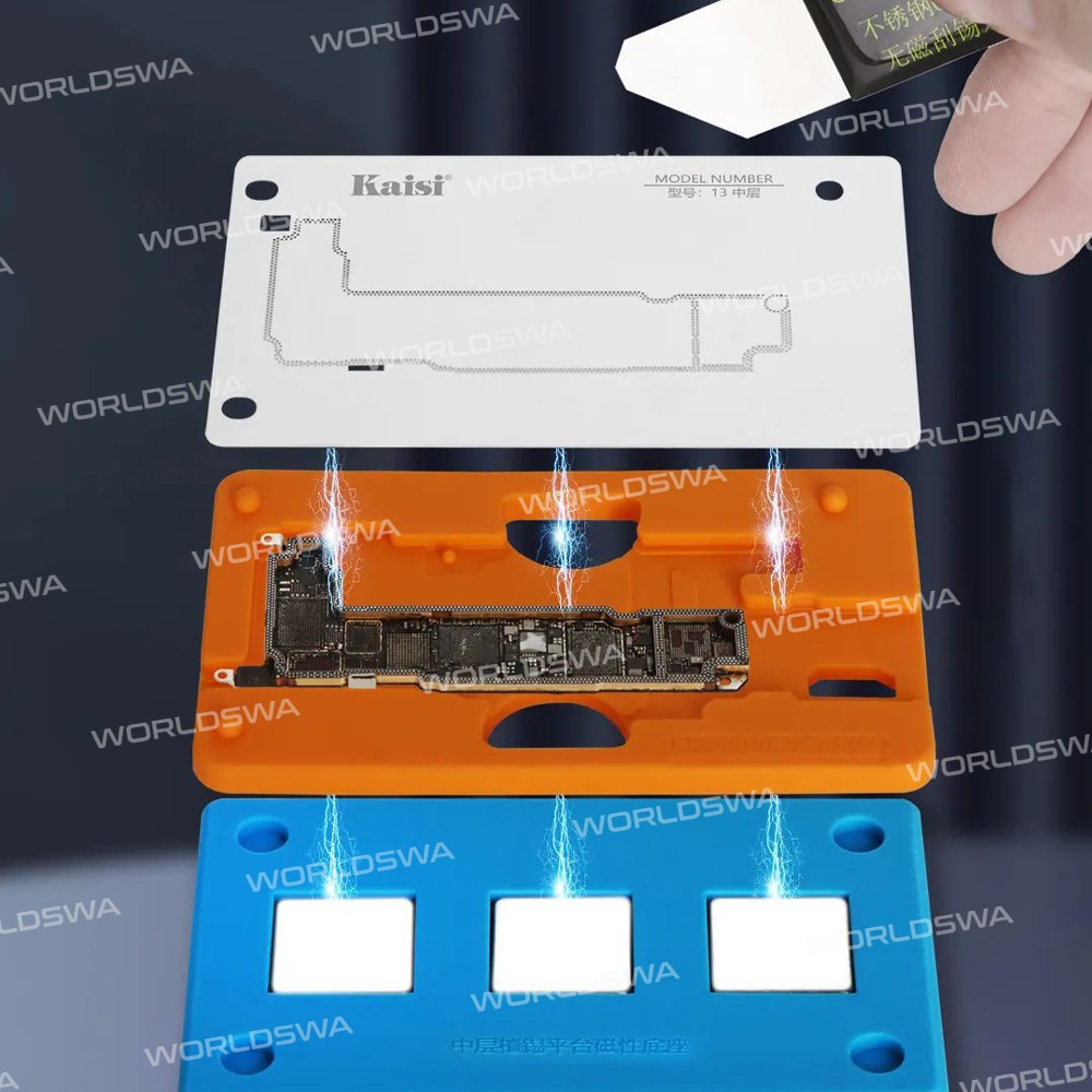 kaisi 18-in-1-silicone-middle-layer-tin-planting-bga-reballing-platform-set-3