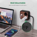 Orico Portable Home Wood Grain Double Sockets Power Strip with 3 USB Ports - EU Plug