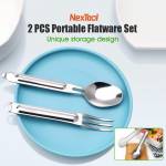 nextool 2-pcs-outdoor-flatware-set-with-case-silverware-set-for-camping-hiking-travel-08