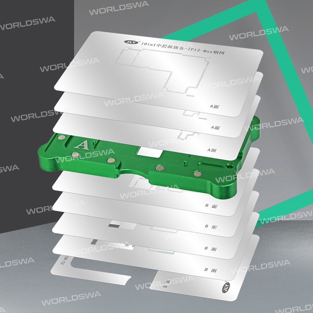 BEST 10-in-1 Motherboard middle layer BGA Planting Tin Template Platform Set for iPhone X to 13Pro M