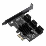 6Port PCIe to SATA Controller Expansion Card PCI-E3.0 SATA 3.0 X1 Interface with Bracket for Chia Mi