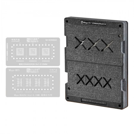 Amaoe BGA Reballing Stencil Platform Set for Snapdragon SDM660 / 636 Mbga-BGA254