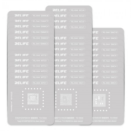 Relife RL-044 Android CPU Reballing Stencil Set for Qualcomm / MTK / Hisilicon Tinned BGA